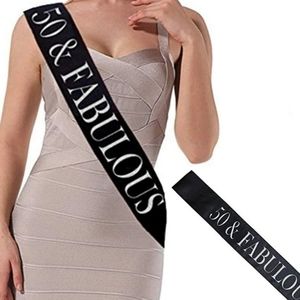 50 & fabulous birthday sash